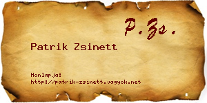 Patrik Zsinett névjegykártya